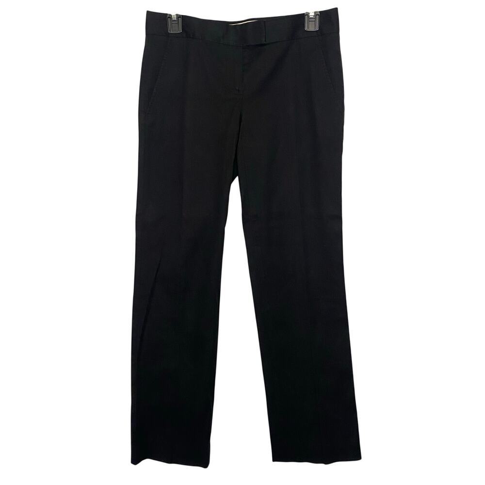 Theory Womens Black Straight Leg Dress Pants Low Rise Office Academia Size 2